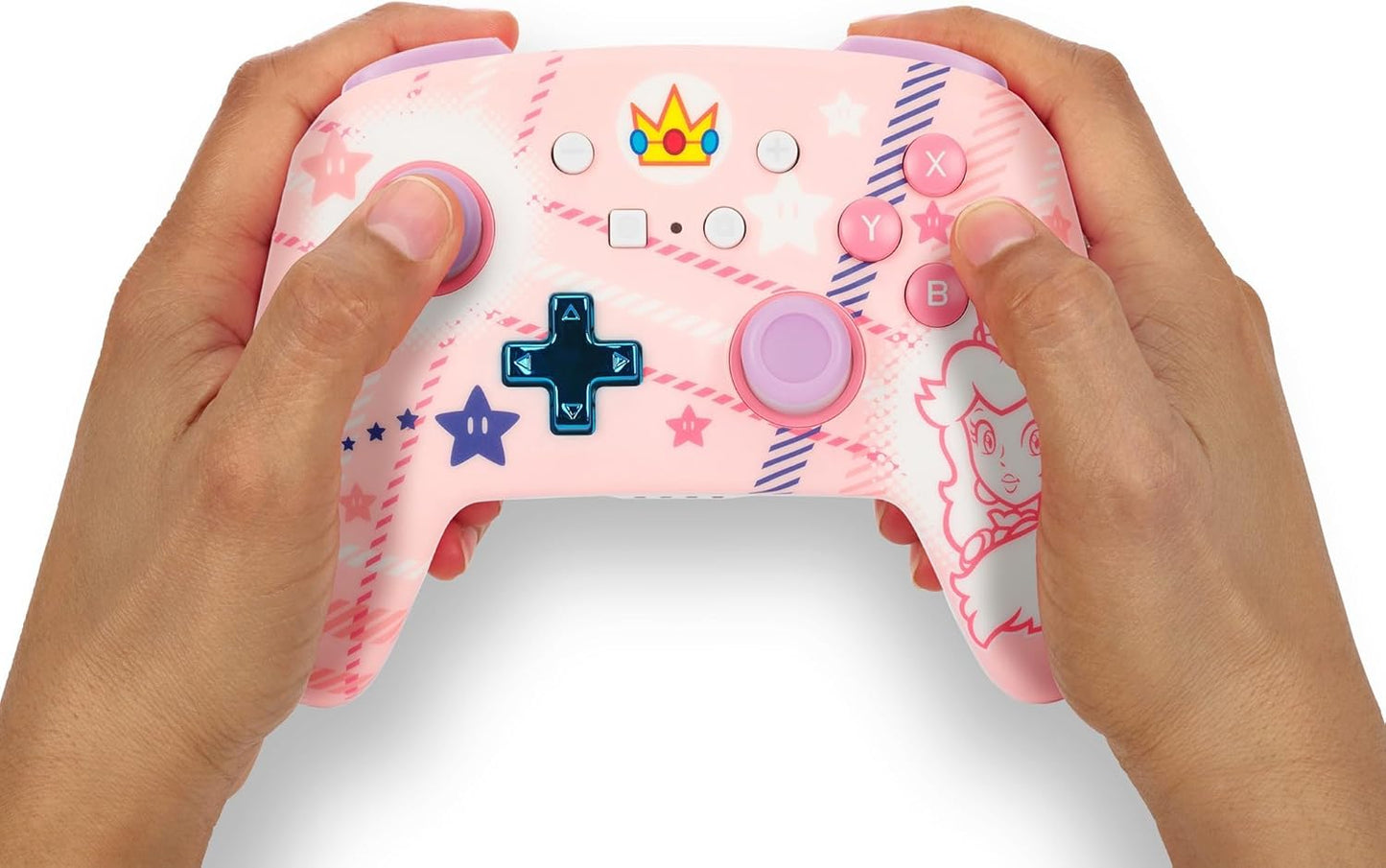 Controller wireless per Nintendo Switch - Principessa Peach (quadri) 