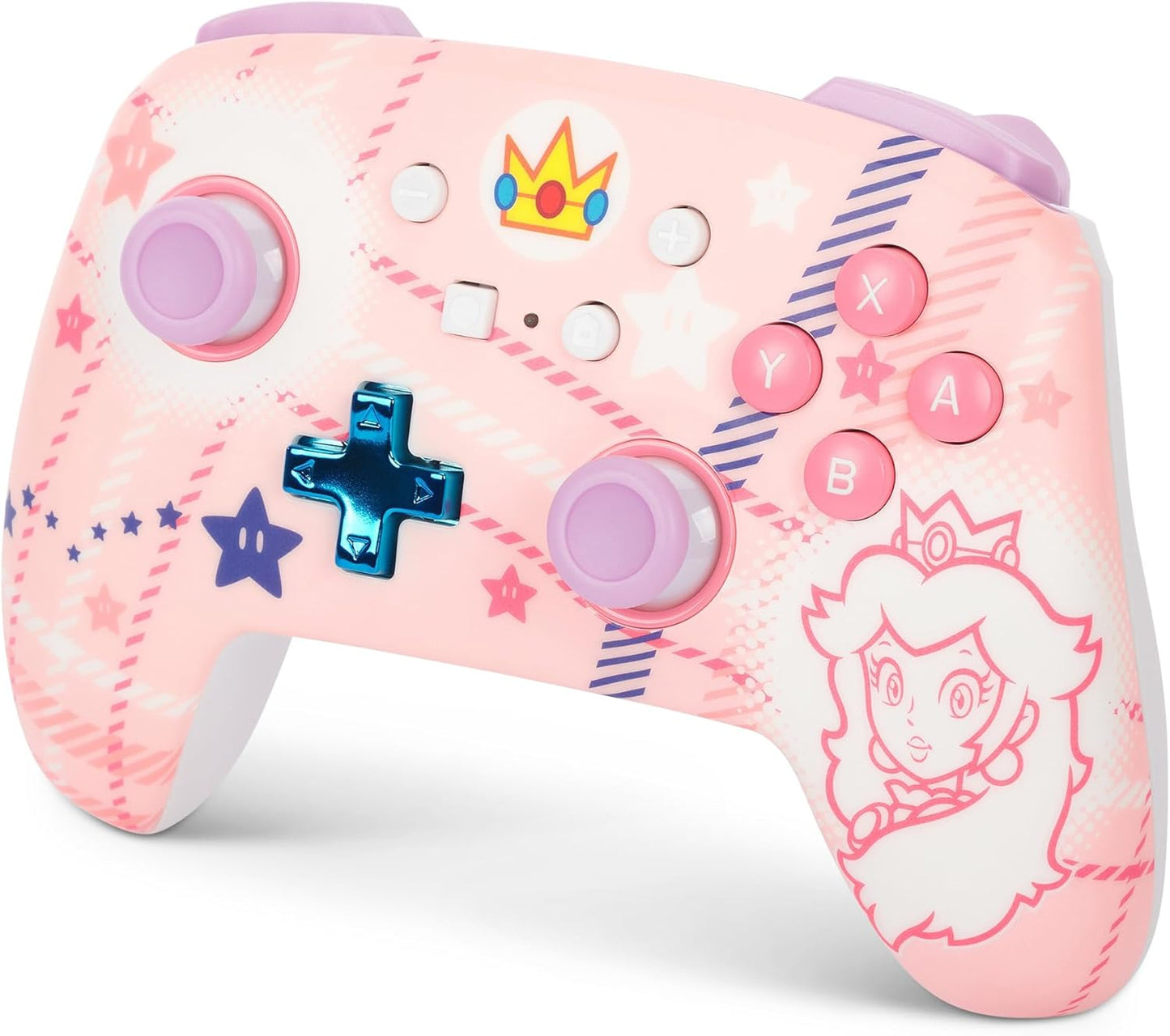 Controller wireless per Nintendo Switch - Principessa Peach (quadri) 