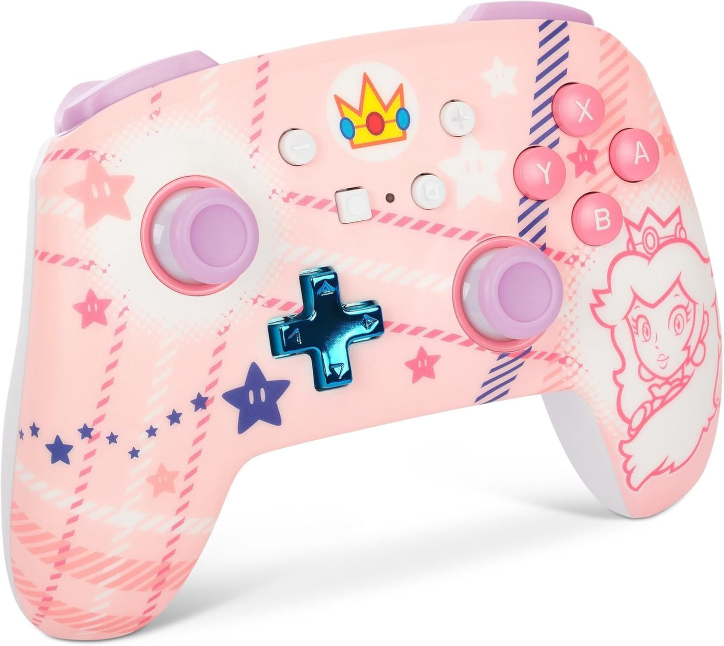 Controller wireless per Nintendo Switch - Principessa Peach (quadri) 