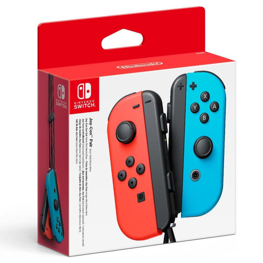 Controller Joy-Con da gioco in rosso neon (I) e blu neon (D) per Nintendo Switch 